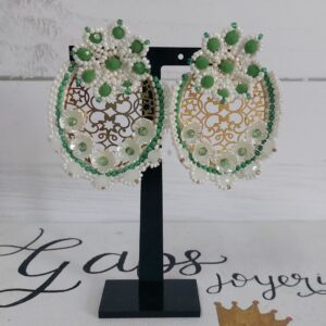 Aretes de Flor Verde Grande