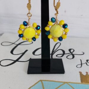 Arete de Alambrismo Azul y Amarillo