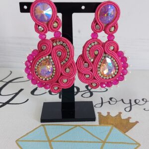 Aretes De Soutache “Rose”