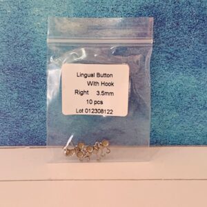 Lingual Button With Hook with Right hook Medium L=3.5mm 10 pcs/pack