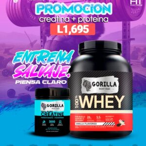 🔥 Combo Gorilla 🔥 Gorilla 100% Whey Protein 2LB + Creatina 60 servings